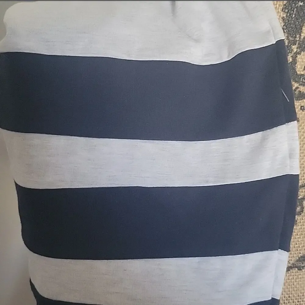 New The Fifth Label XS light gray & navy blue striped pencil skirt